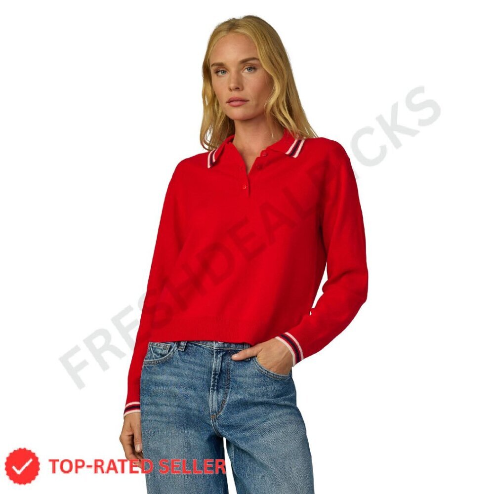 Cashmere Long Sleeve Polo Sweater Classic Elegant Preppy Chic Pullover